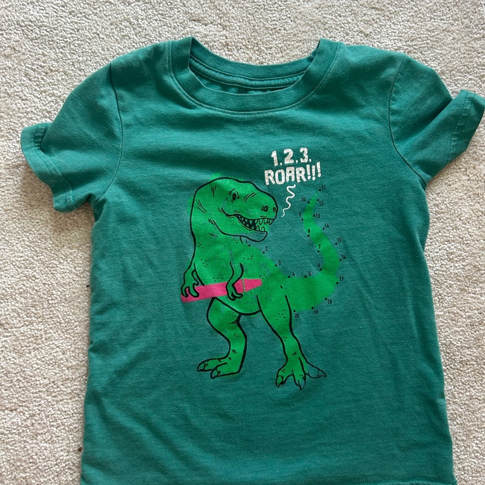 Cat & Jack Teal Dinosaur Graphic Tee